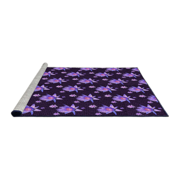 Sideview of Machine Washable Transitional Deep Purple Rug, wshpat1317pur