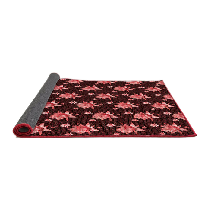 Thickness of Patterned Cherry Red Rug, pat1317rd