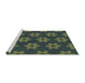 Sideview of Machine Washable Transitional Olive Green Rug, wshpat1318grn