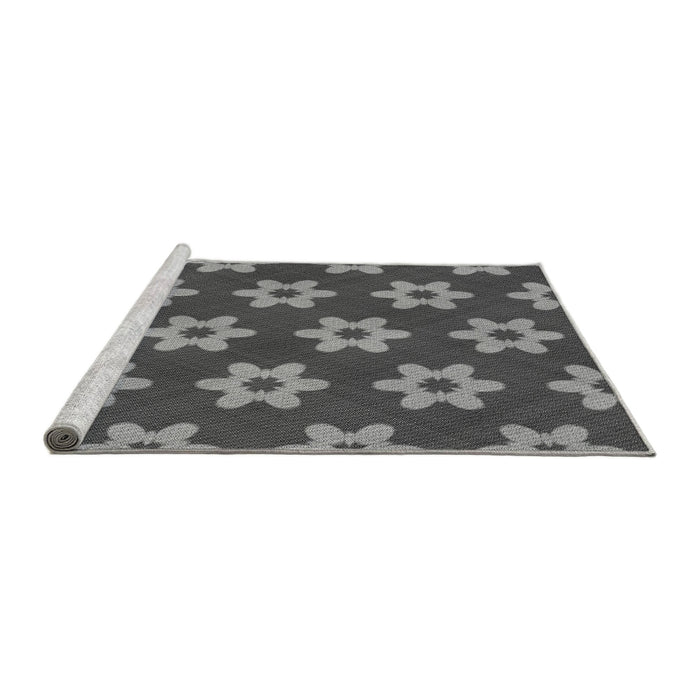 Sideview of Machine Washable Transitional Gunmetal Gray Rug, wshpat1318gry