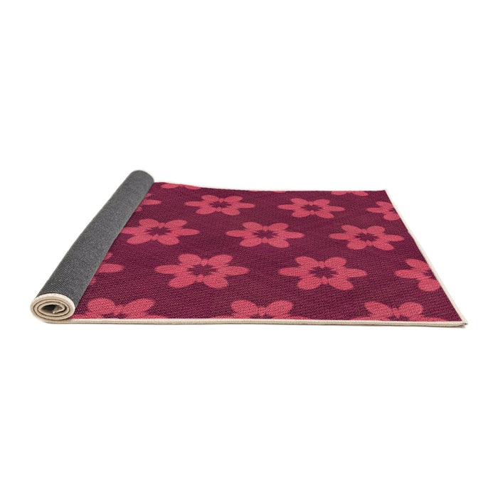 Thickness of Patterned Crimson Red Rug, pat1318org