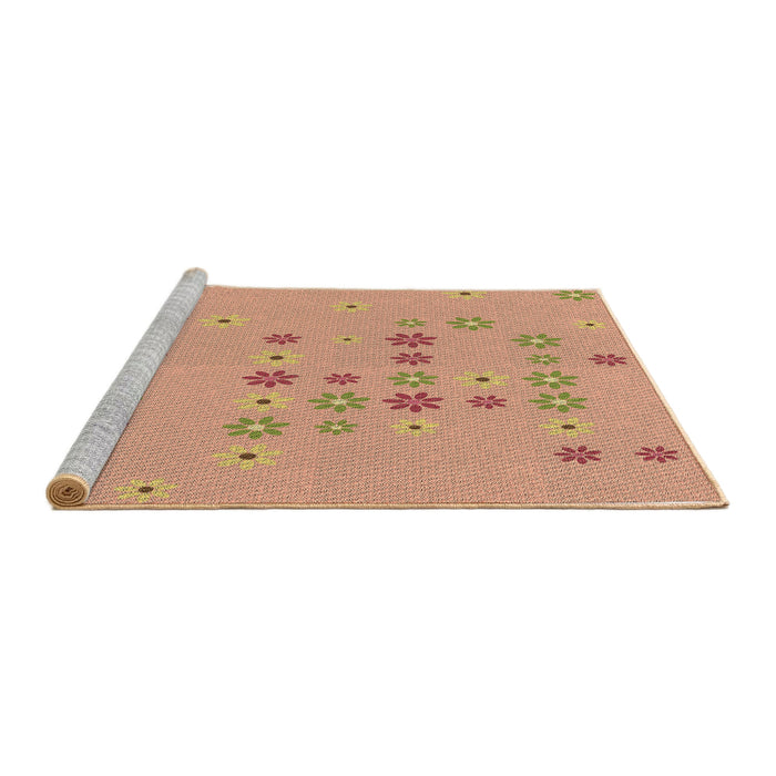 Sideview of Machine Washable Transitional Orange Rug, wshpat1319brn