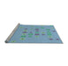 Sideview of Machine Washable Transitional Iceberg Blue Rug, wshpat1319lblu