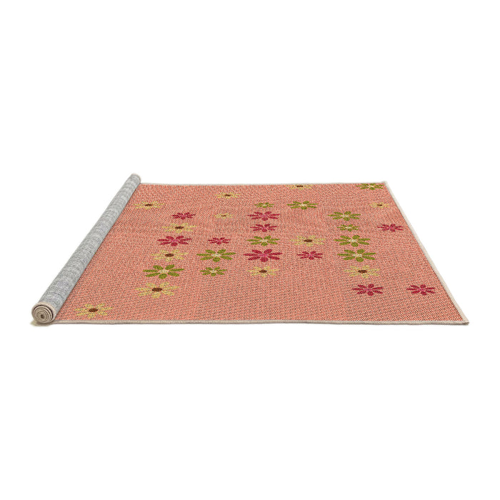 Sideview of Machine Washable Transitional Bright Orange Rug, wshpat1319org