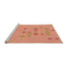 Sideview of Machine Washable Transitional Bright Orange Rug, wshpat1319org