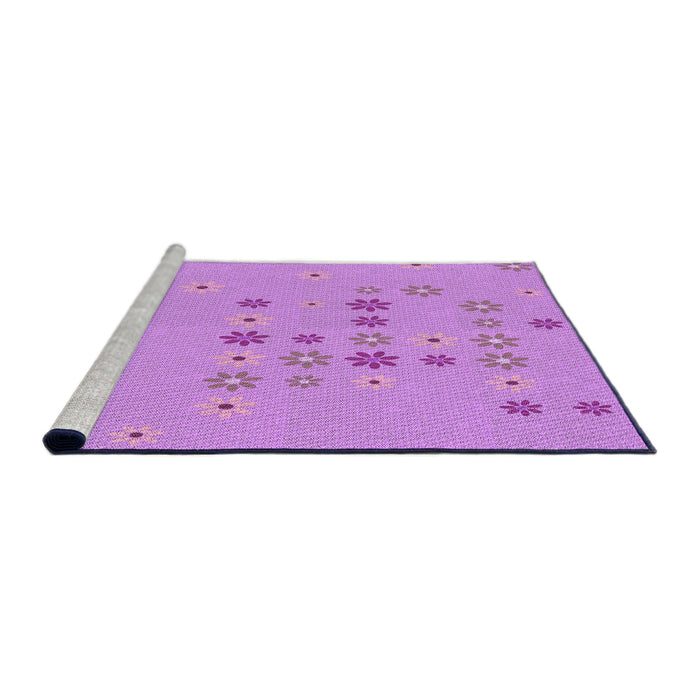 Sideview of Machine Washable Transitional Violet Purple Rug, wshpat1319pur
