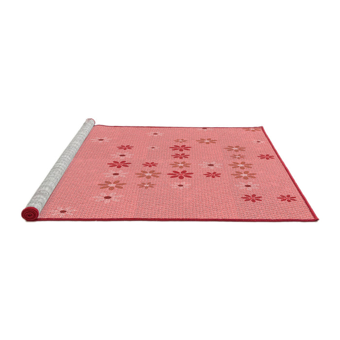 Sideview of Machine Washable Transitional Light Coral Pink Rug, wshpat1319rd