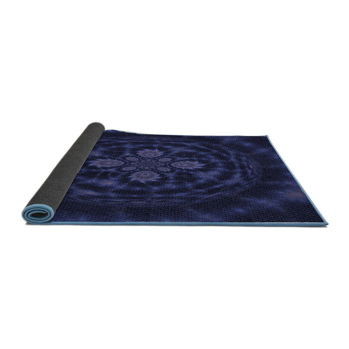 Thickness of Patterned Night Blue Rug, pat132blu