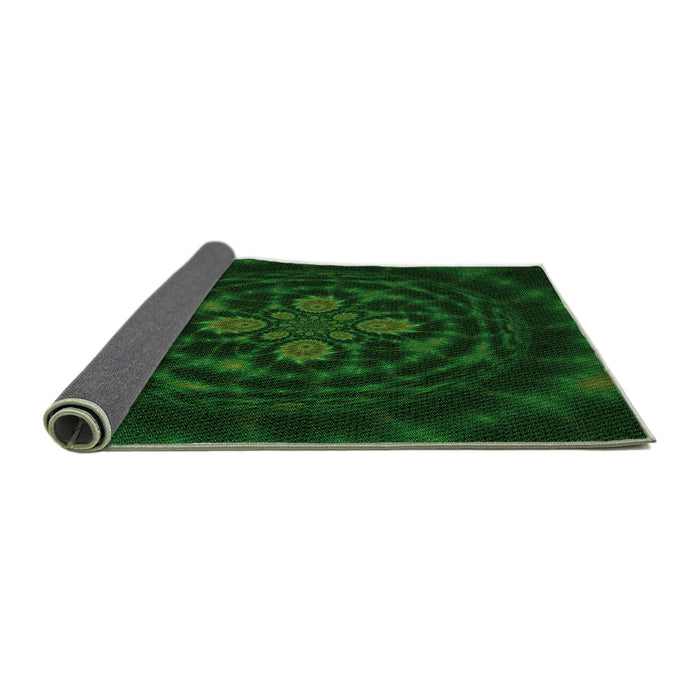 Thickness of Patterned Green Rug, pat132grn