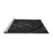 Sideview of Machine Washable Transitional Midnight Gray Rug, wshpat132gry