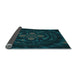 Thickness of Patterned Teal Green Rug, pat132lblu