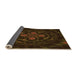 Thickness of Patterned Dark Bronze Brown Rug, pat132org