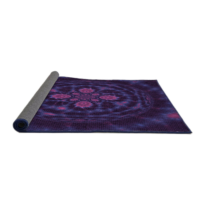 Thickness of Patterned Deep Purple Rug, pat132pur