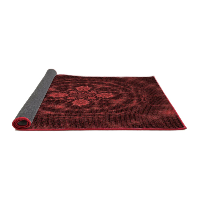 Thickness of Patterned Tomato Red Rug, pat132rd