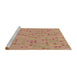 Sideview of Machine Washable Transitional Brown Sand Brown Rug, wshpat1320brn