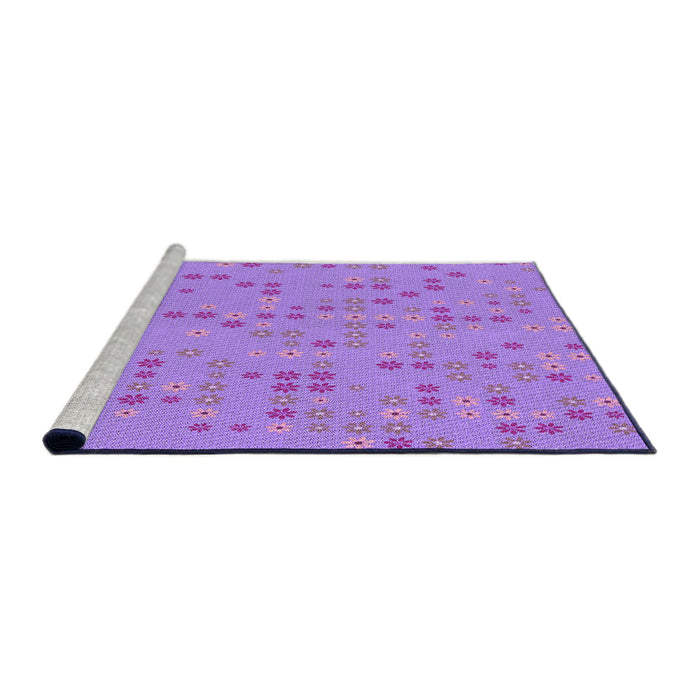 Sideview of Machine Washable Transitional Violet Purple Rug, wshpat1320pur