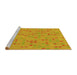 Sideview of Machine Washable Transitional Neon Orange Rug, wshpat1320yw