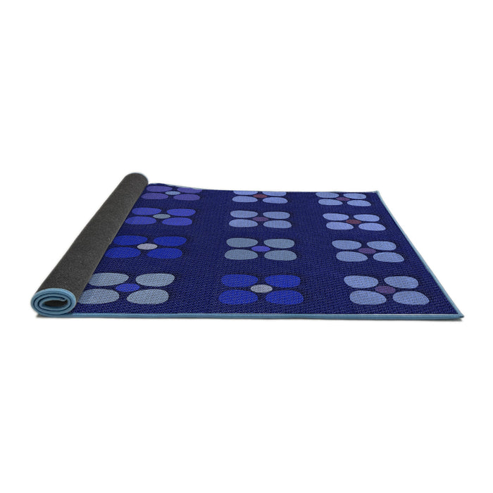 Thickness of Patterned Earth Blue Rug, pat1321blu