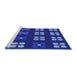 Sideview of Machine Washable Transitional Earth Blue Rug, wshpat1321blu