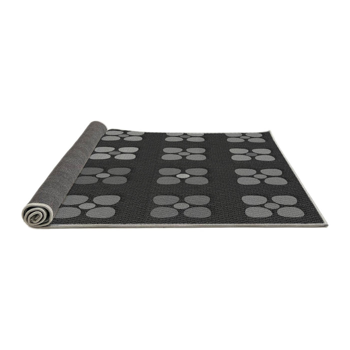 Thickness of Patterned Charcoal Black Rug, pat1321gry