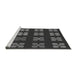 Sideview of Machine Washable Transitional Charcoal Black Rug, wshpat1321gry