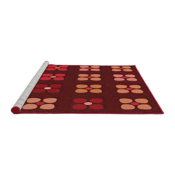 Sideview of Machine Washable Transitional Red Rug, wshpat1321rd