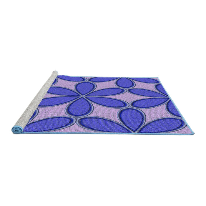Sideview of Machine Washable Transitional Purple Rug, wshpat1322blu