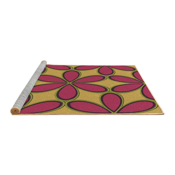 Sideview of Machine Washable Transitional Dark Golden Brown Rug, wshpat1322brn