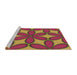 Sideview of Machine Washable Transitional Dark Golden Brown Rug, wshpat1322brn