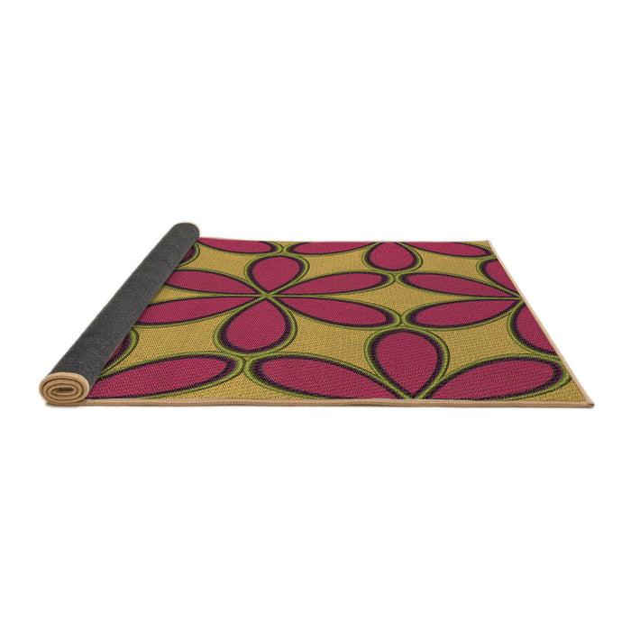 Thickness of Patterned Dark Golden Brown Rug, pat1322brn