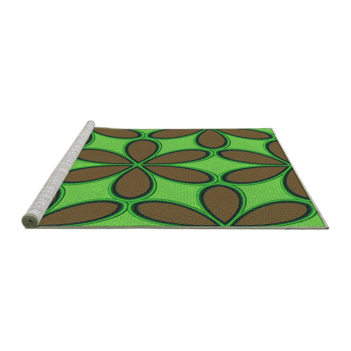 Sideview of Machine Washable Transitional Apple Green Rug, wshpat1322grn