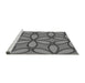 Sideview of Machine Washable Transitional Grey Gray Rug, wshpat1322gry