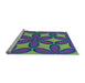 Sideview of Machine Washable Transitional Amethyst Purple Rug, wshpat1322lblu