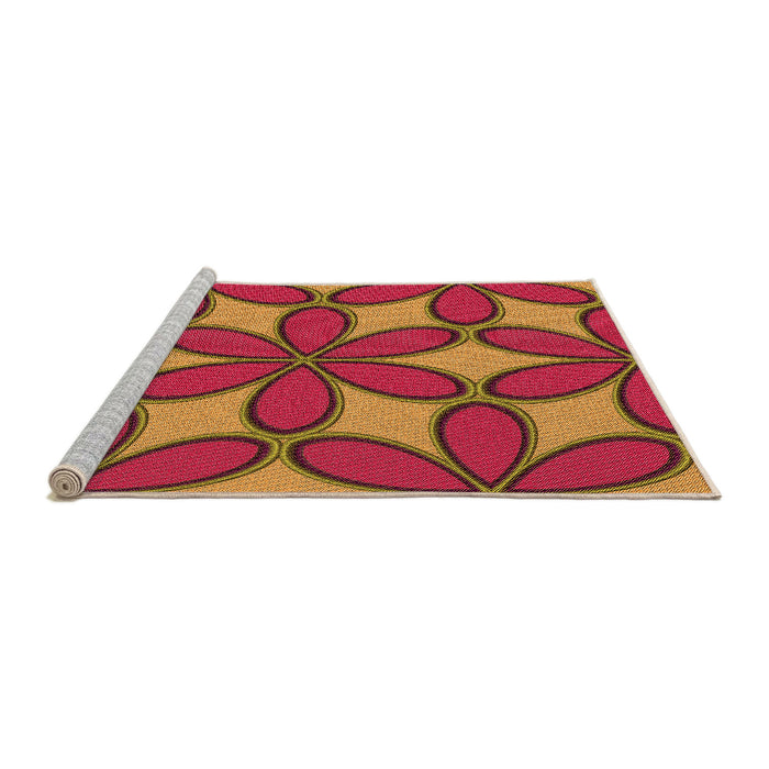 Sideview of Machine Washable Transitional Crimson Red Rug, wshpat1322org