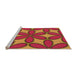 Sideview of Machine Washable Transitional Crimson Red Rug, wshpat1322org