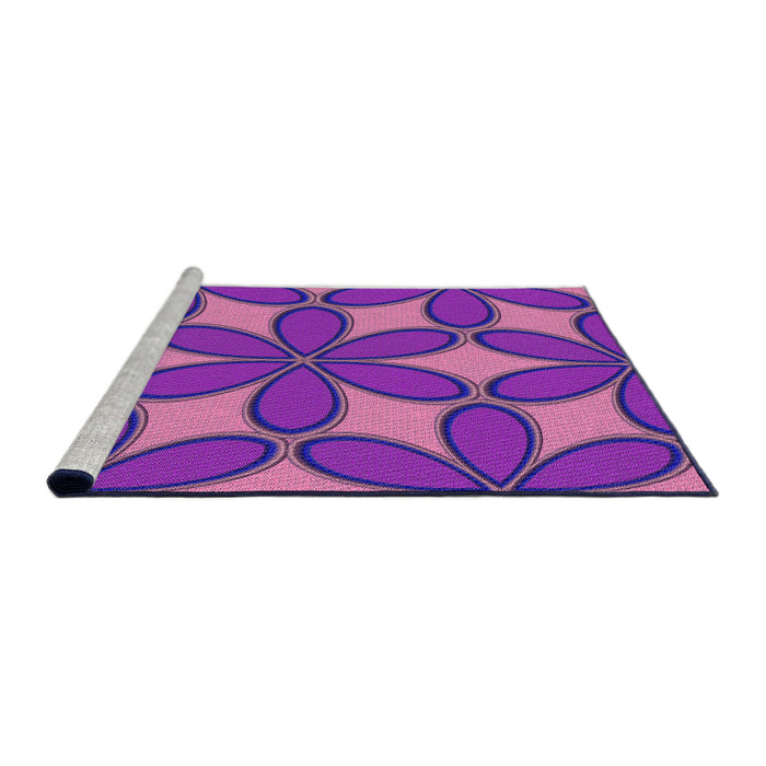 Sideview of Machine Washable Transitional Neon Purple Rug, wshpat1322pur