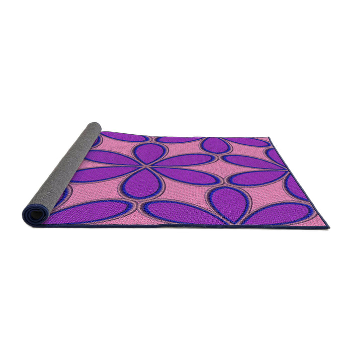 Thickness of Patterned Neon Purple Rug, pat1322pur