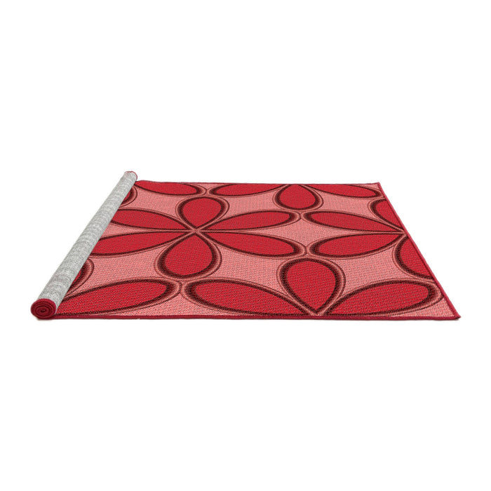 Sideview of Machine Washable Transitional Red Rug, wshpat1322rd