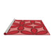 Sideview of Machine Washable Transitional Red Rug, wshpat1322rd