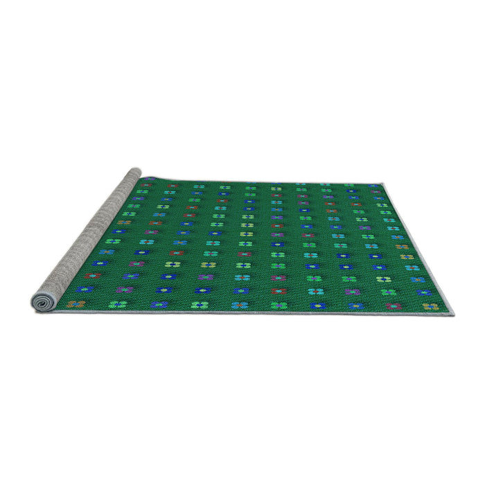 Sideview of Machine Washable Transitional Medium Forest Green Rug, wshpat1323lblu