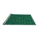 Sideview of Machine Washable Transitional Medium Forest Green Rug, wshpat1323lblu