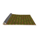 Thickness of Patterned Dark Yellow Green Rug, pat1323org