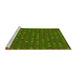 Sideview of Machine Washable Transitional Dark Lime Green Rug, wshpat1323yw