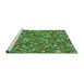 Sideview of Machine Washable Transitional Antique Bronze Green Rug, wshpat1324grn