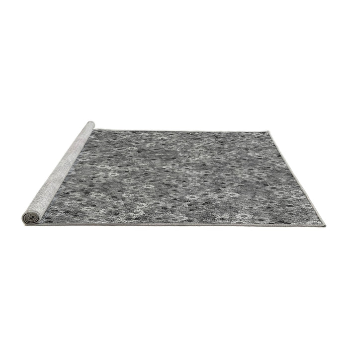 Sideview of Machine Washable Transitional Ash Gray Rug, wshpat1324gry