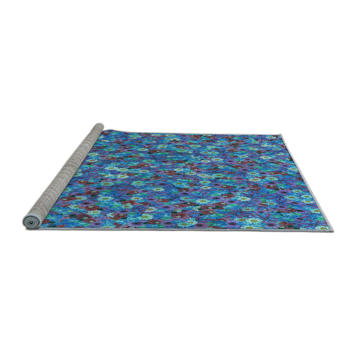 Sideview of Machine Washable Transitional Deep Periwinkle Purple Rug, wshpat1324lblu