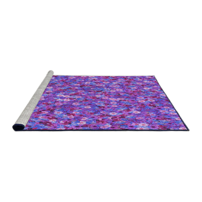 Sideview of Machine Washable Transitional Purple Mimosa Purple Rug, wshpat1324pur