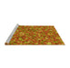 Sideview of Machine Washable Transitional Red Rug, wshpat1324yw