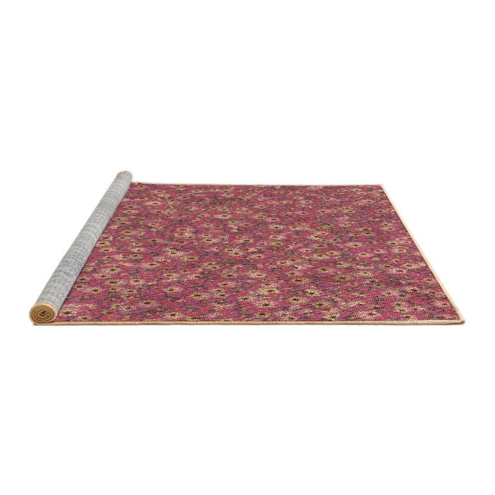 Sideview of Machine Washable Transitional Sunrise Orange Rug, wshpat1325brn