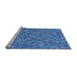 Sideview of Machine Washable Transitional Blue Rug, wshpat1325lblu